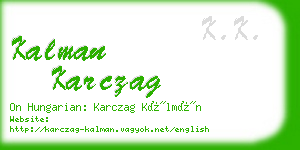 kalman karczag business card
